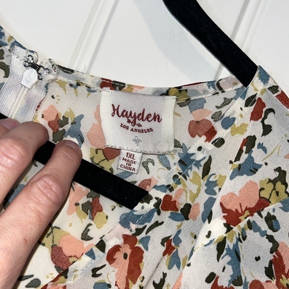 Very flowy boho hippie cottage core floral blouse 3/4 batwing sleeve size 1XL - Picture 5 of 11